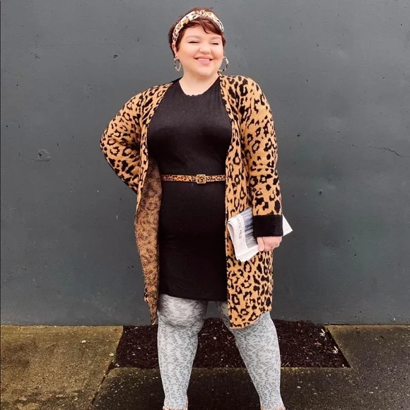 State Sweaters State Leopard Print Longline Cardigan 2x